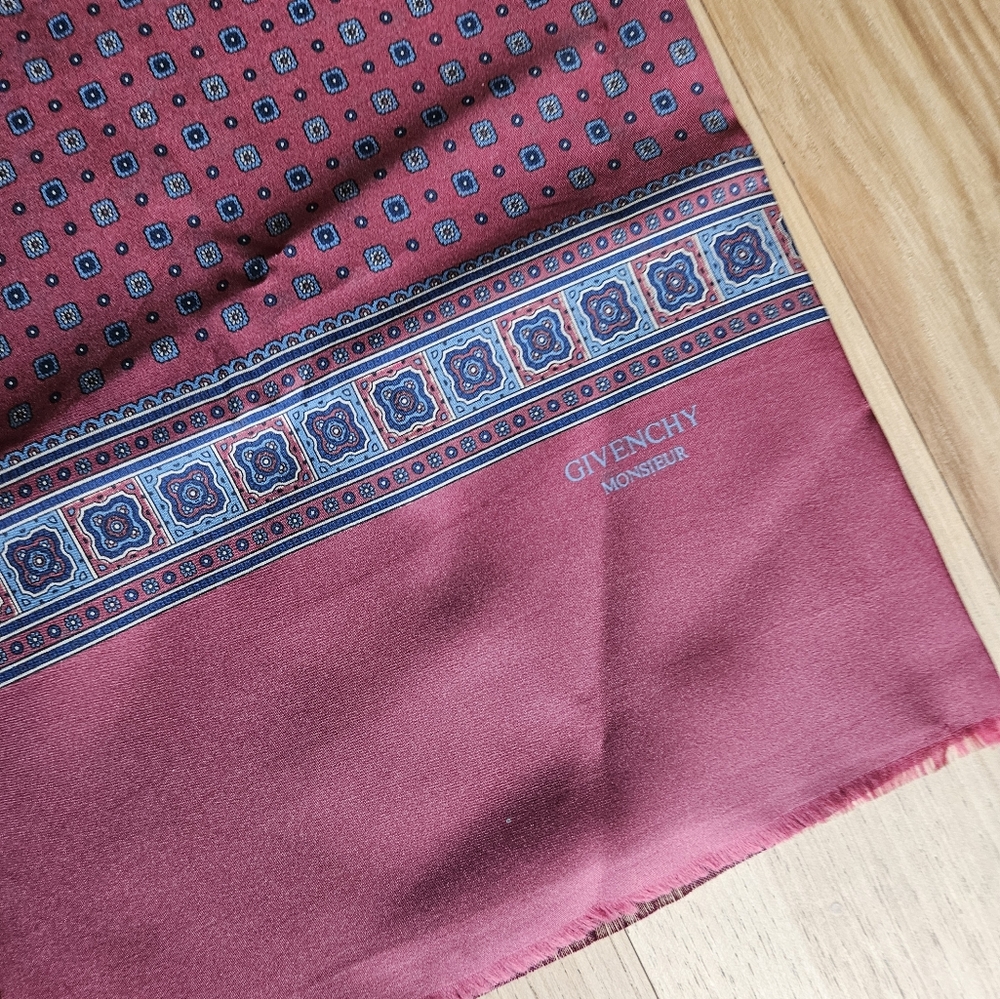 Givenchy Men's Burgundy Patterned Scarf